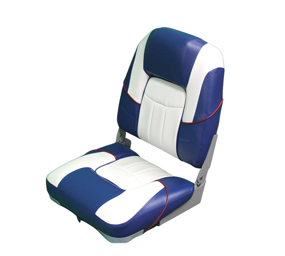 Blue Dog Marine Boat Seat Folding - Premium (Blue/White)