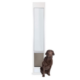 PetSafe 1-Piece Sliding Glass Pet Door for Dogs & Cats - Adjustable Height 75 7/8" to 80 11/16" - Large-Tall, White, No-Cut Install, Aluminum Patio Panel Insert, Great for Renters or Seasonal Install