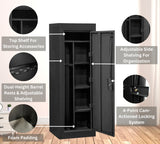 Steel Cabinet Series 55" Tall 18 Gun Cabinet With 4-Point Locking System (3 Years Warranty) - SA-GC18-BD