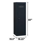 Steel Cabinet Series 55" Tall 14 Gun Cabinet With 4-Point Locking System (3 Years Warranty) - SA-GC14-BD