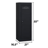 Steel Cabinet Series 55" Tall 18 Gun Cabinet With 4-Point Locking System (3 Years Warranty) - SA-GC18-BD