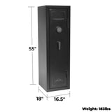 Granite Series 55" Tall Gun Safe with Electronic Lock & Fire Rated Protection (12 Gun Capacity) - SA5516INS-BD