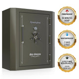 Remington BIG GREEN Gun Safe 65" Tall with Electronic Lock & Fireproof+Waterproof Protection (84 Gun Capacity) - SAR6584-BG-CA