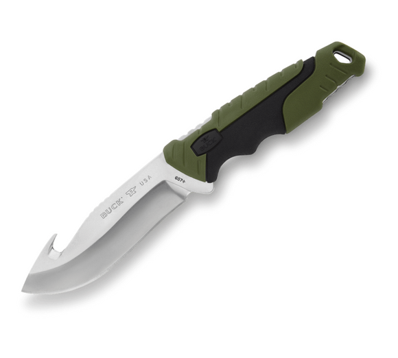 Buck Knives | 657 Large Pursuit Guthook Knife | Hunting, Camping and Outdoors | Heavy-Duty Polyester Sheath | Lifetime Warranty | Heat Treated | 0657GRG-B