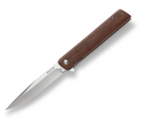 Buck Knives | 256 Decatur Knife | Stainless Steel Pocket Clip | Folding Knife | Hunting, Camping and Outdoors | Lifetime Warranty | Heat Treated | Guibourtia Ehie wood | 0256BRS-B