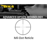 BSA 3X-9X Mag. 40mm Objective, Mil-Dot, Adjustable Objective