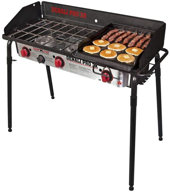 Camp Chef Denali 3X Three-Burner Stove with griddle - TB90LWC16