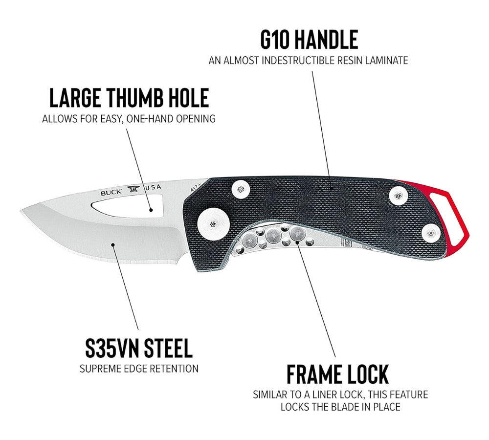 Buck Knives | 417 Budgie Knife | Stainless Steel Pocket Clip