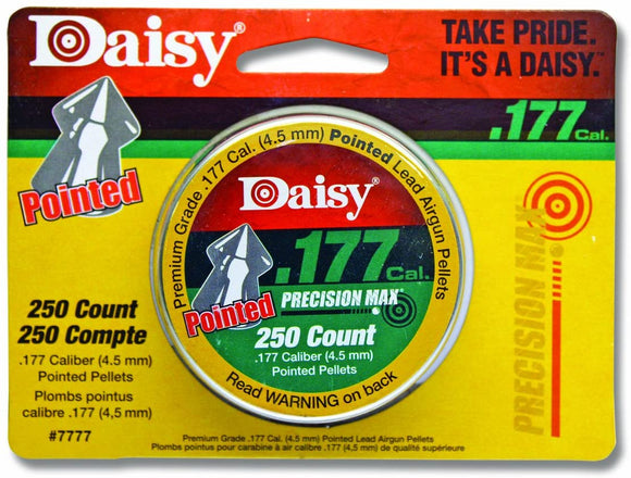 DAISY .177 CALIBER PRECISIONMAX POINTED PELLETS, 250-COUNT TIN- 987777-406