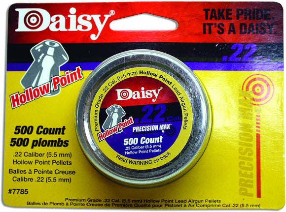 DAISY .22 CALIBER PRECISIONMAX HOLLOW-POINT PELLETS, 500-COUNT - 987785-463