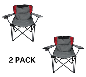 BDO-A04 Canadian Shield XXL Padded Camp Chair- Red/Grey