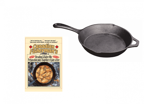 Camp Chef Cast Iron Fry Pot Set with Bag of Canadian Fisherman's Breading & Batter Mix (SK12-CFBB) - Shop Blue Dog Canada