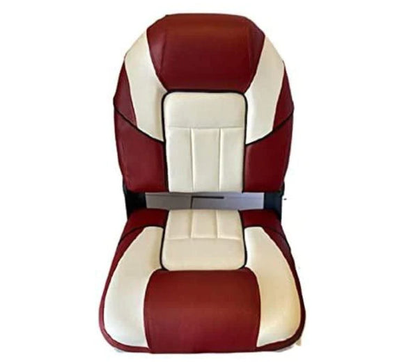 Premium Folding Boat Seat (Red/White)