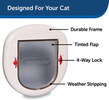 PetSafe Big Cat 4-Way Locking Cat Door, Exterior/Interior, White - PPA00-11326 3