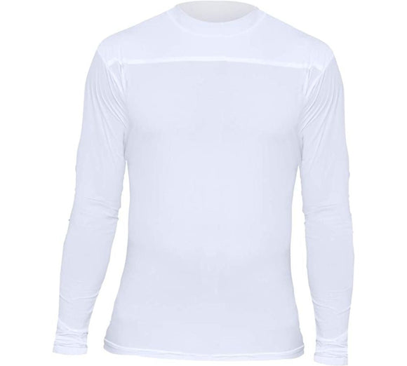 Small Shirt which has UV layer & Bite protection and color of shirt is White.