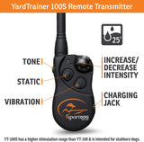 SportDOG Brand YardTrainer Family Remote Trainers - Rechargeable, Waterproof Dog Training Collars with Static, Vibrate, and Tone, 100 Yard Range - Stubborn Dog - YT-100S Media 2 of 6