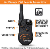 SportDOG Brand YardTrainer Family Remote Trainers - Rechargeable, Waterproof Dog Training Collars with Static, Vibrate, and Tone, 100 Yard Range - YT-100 Media 2 of 6