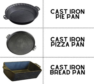 Cast Iron Baking Trio (Pizza, Pie, & Bread Pan)
